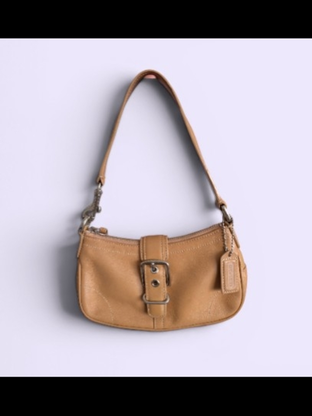 VTG Coach Hampton Demi Buckle Bag Small Shoulder Tan Bag